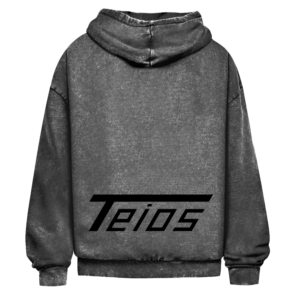 washed hoodie | oversize | backprint teios logo