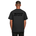 washed tee teios black print – frontansicht