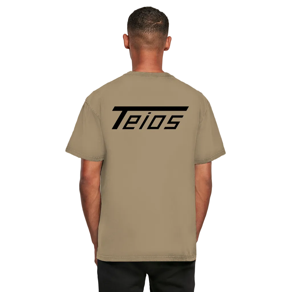 washed tee teios black print – close-up 5