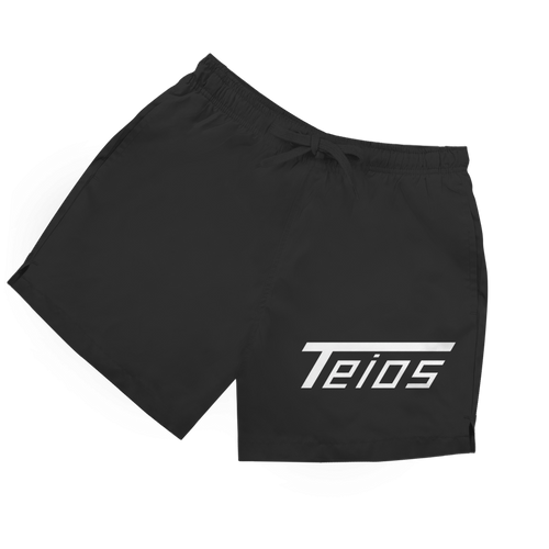 swim shorts teios weisser print – frontansicht