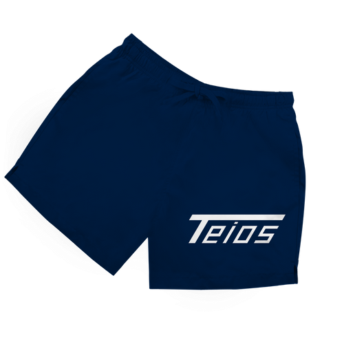 swim shorts teios weisser print – seitenansicht