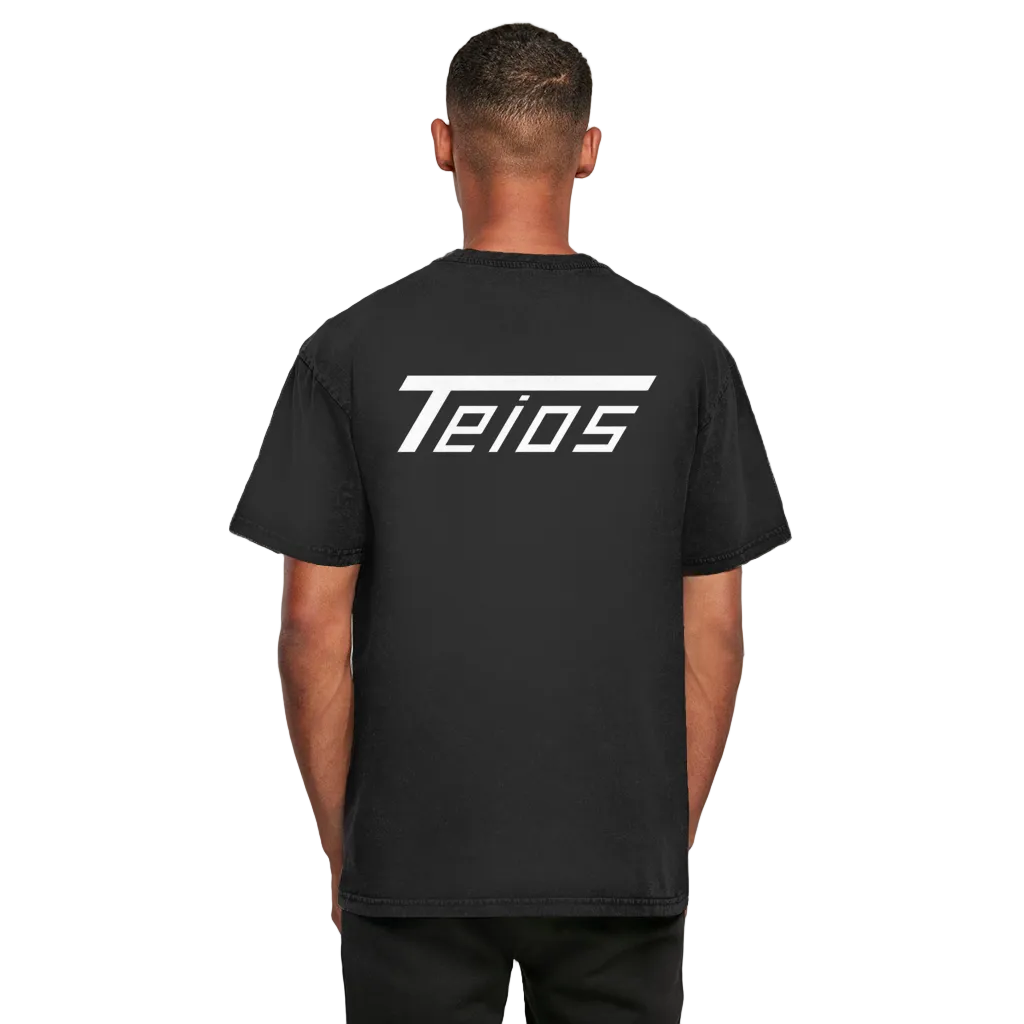 washed tee teios white print – frontansicht