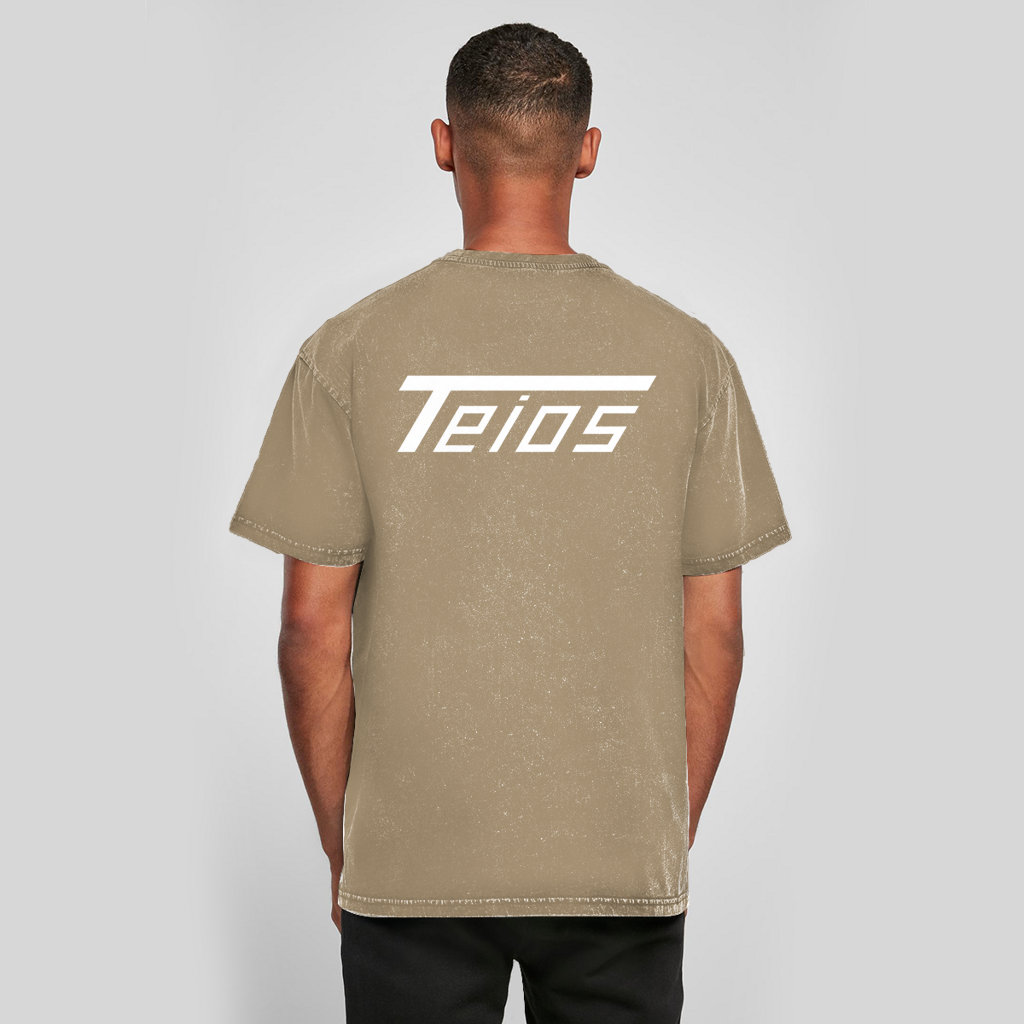 washed tee teios white print – close-up 5