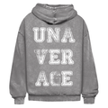washed hoodie unaverage white print – frontansicht