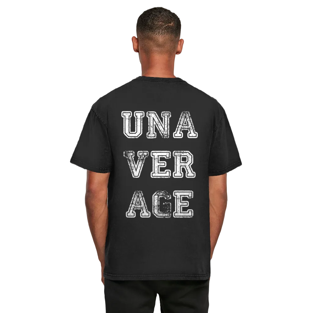 washed tee unaverage white print – frontansicht