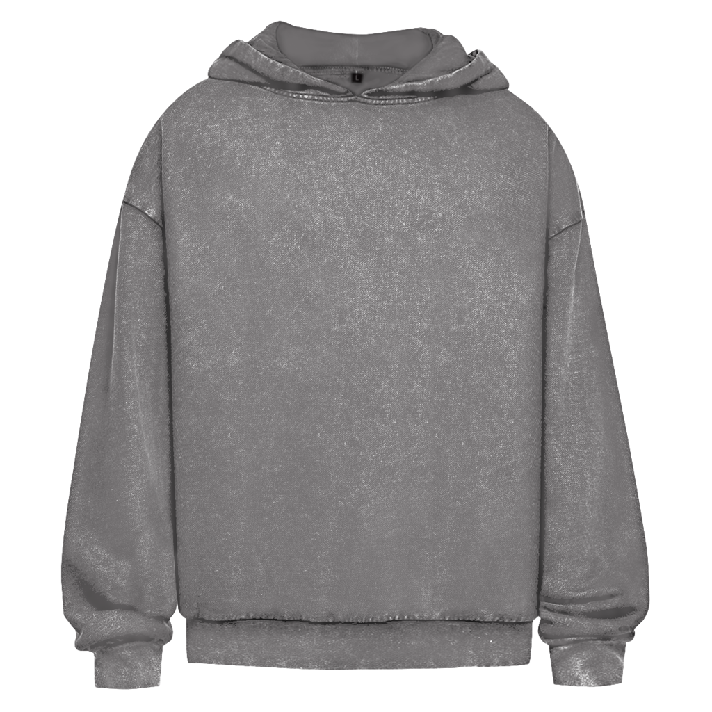 washed hoodie teios white print – rückansicht