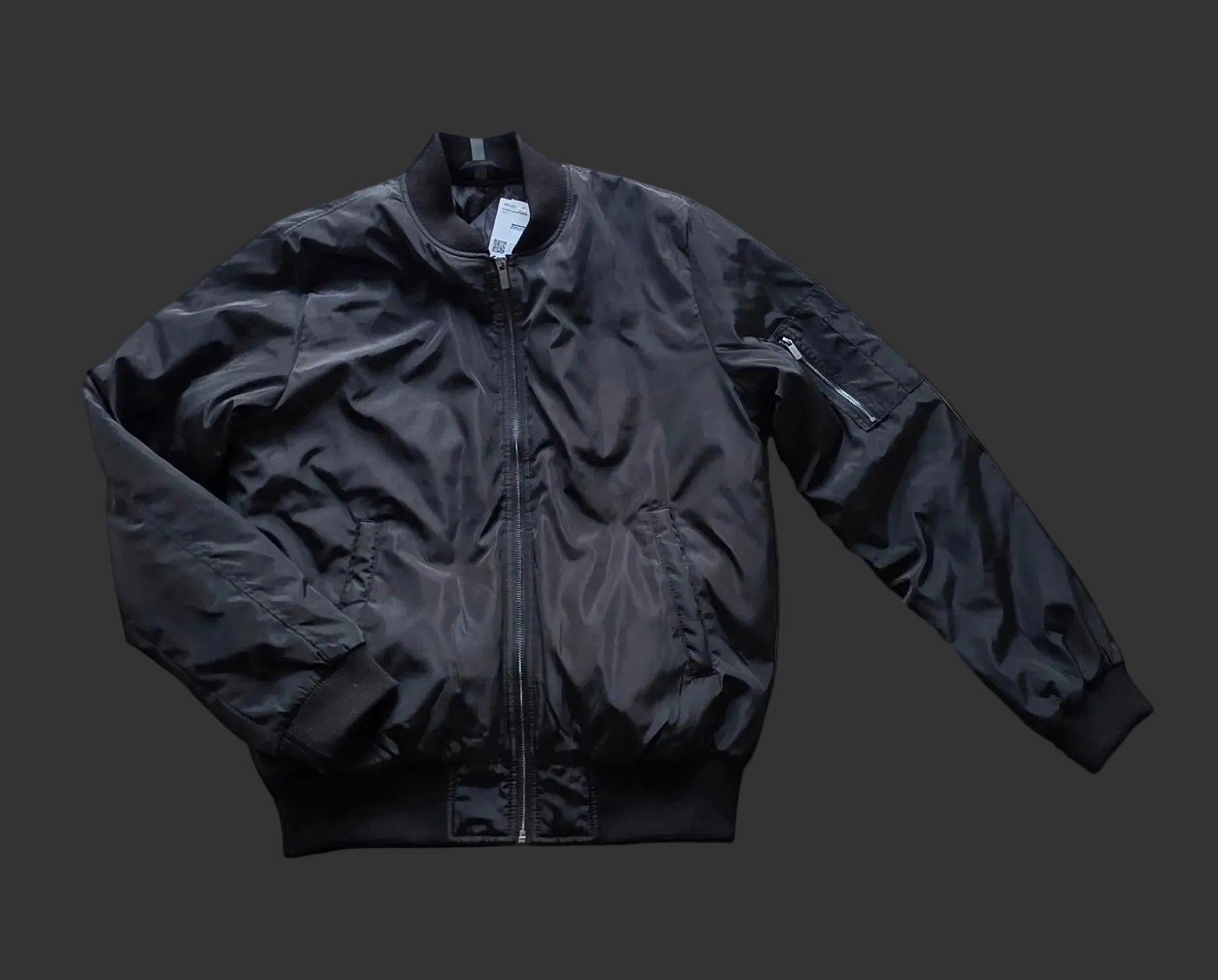bomber jacket teios weisser print – detailansicht