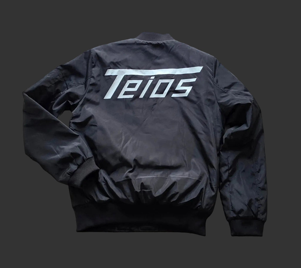 bomber jacket teios weisser print – lookbook