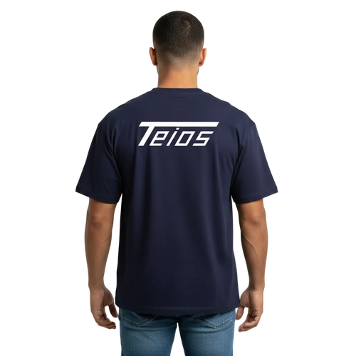 oversize tee teios white print – frontansicht