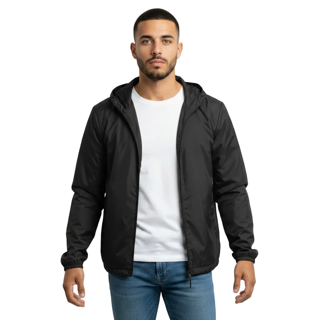 windbreaker teios weisser print – rückansicht