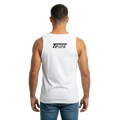 premium tank top weiss schwarzer print – frontansicht