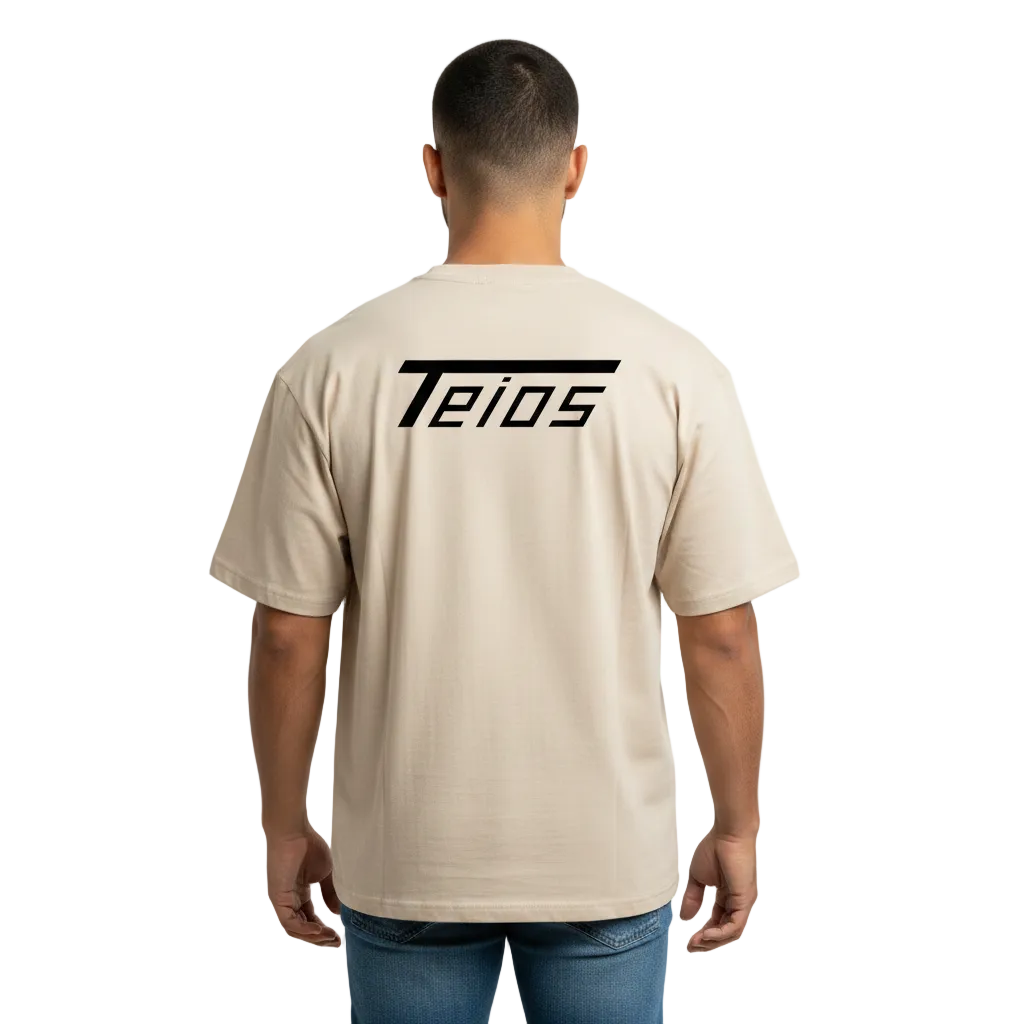 oversize tee teios black print – frontansicht