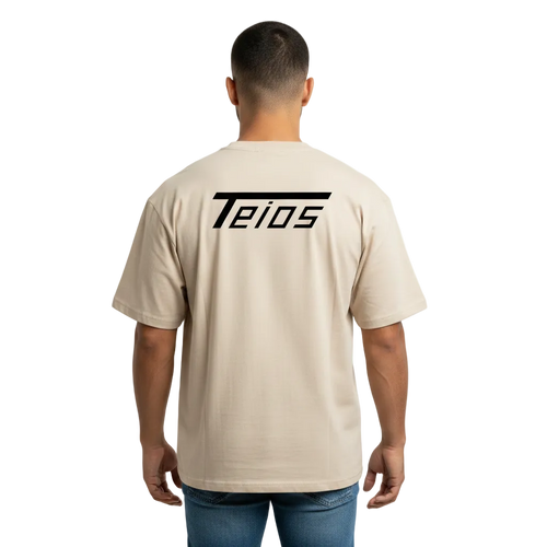 oversize tee teios black print – frontansicht